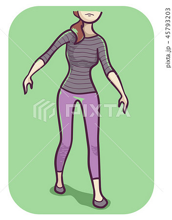 Girl Walk Unsteadiness Illustration 45793203
