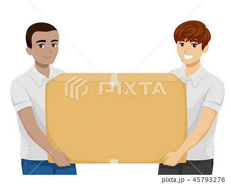 Teen Boys Donation Box Illustration 45793276