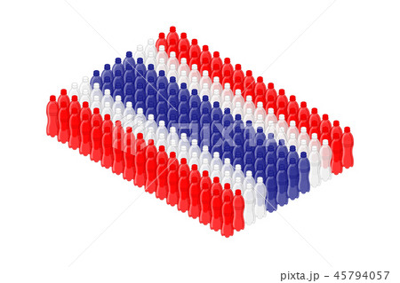 Isometric beverage plastic bottle, Thailand flag 45794057