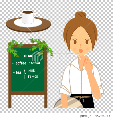 職業 ウェイトレス おどろいた顔 上半身 職業 ウェイトレス おどろいた顔 上半身 45796043