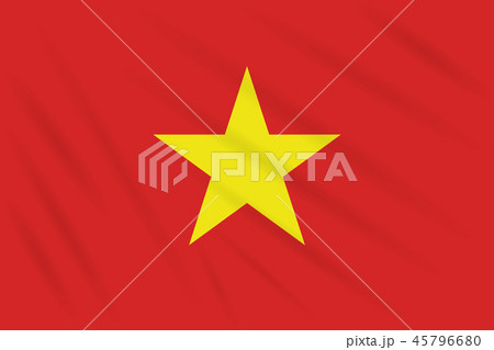 Flag Vietnam swaying in wind, realistic vector 45796680