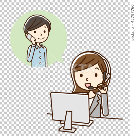 Operator response - Stock Illustration [45797760] - PIXTA