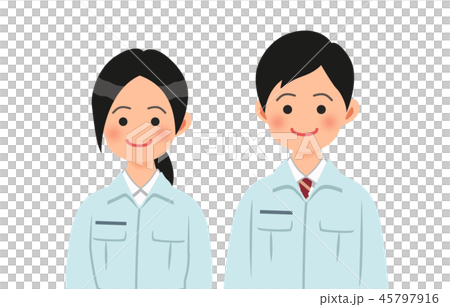Men and women in work clothes Men and women in work clothes 45797916