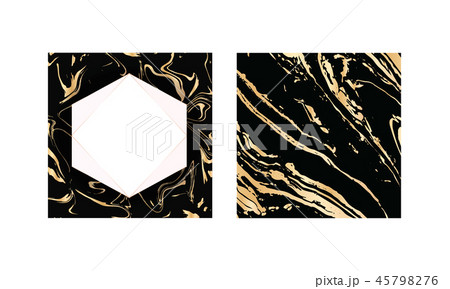 Set of vector black and gold design template for party, invitation, web, banner, birthday, wedding 45798276