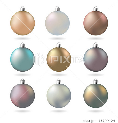 Modern matt pastel colors christmas balls set 45799124