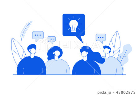 Vector flat line style business teamwork  45802875