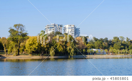 Landscape of Herastrau lake 45803801