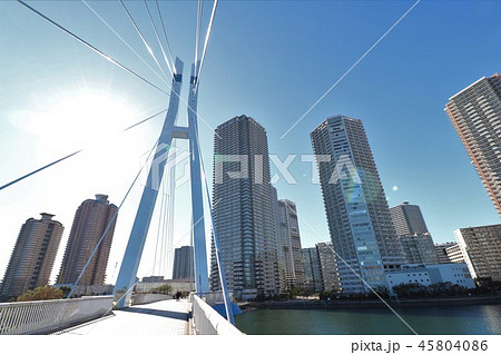東雲キャナルコートのビル群と辰巳桜橋 45804086