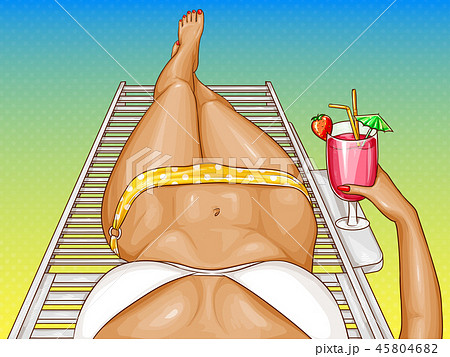 pop art sexy woman relaxing on beach pop art sexy woman relaxing on beach 45804682