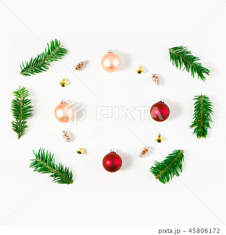 Christmas decorations on white background. Christmas decorations on white background. 45806172