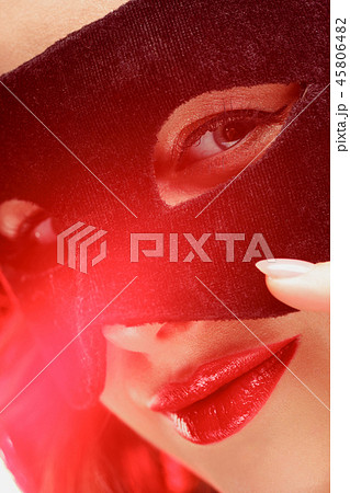 Beauty model woman wearing venetian masquerade carnival mask at party Beauty model woman wearing venetian masquerade carnival mask at party 45806482