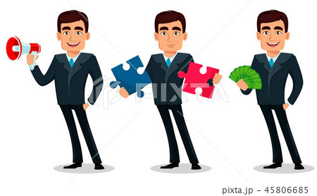 Business man cartoon character in formal suit Business man cartoon character in formal suit 45806685