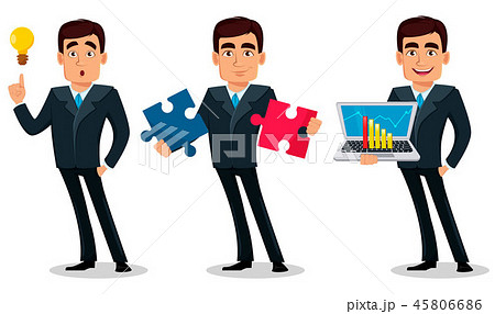 Business man cartoon character in formal suit 45806686