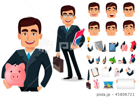 Business man cartoon character in formal suit Business man cartoon character in formal suit 45806721