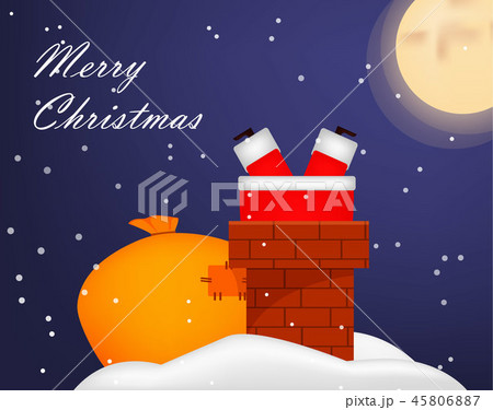 Christmas greeting card. Funny Santa Claus 45806887