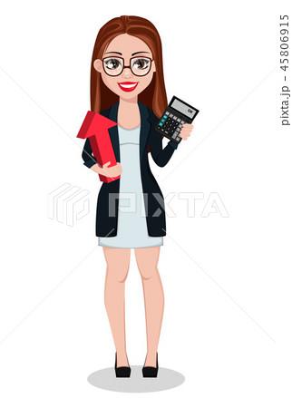 Business woman cartoon character. Beautiful lady Business woman cartoon character. Beautiful lady 45806915