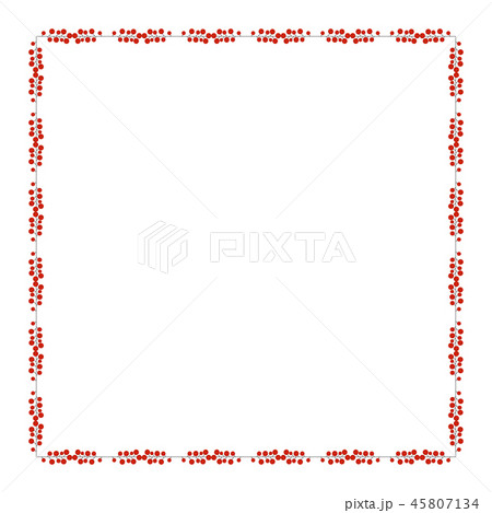Square frame with Holly berry branch. Border fo Christmas cards 45807134