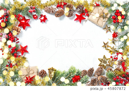 Christmas ornaments gifts stars red gold deco 45807872