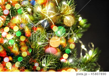 Christmas tree decoration colorful light garland 45807890
