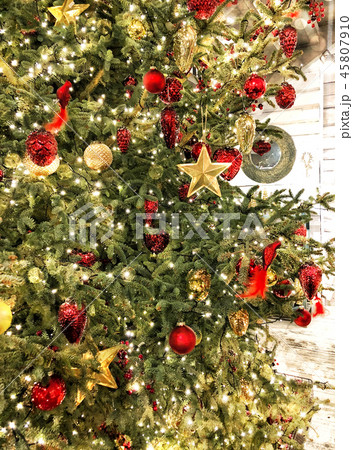 Christmas tree decoration baubles stars ornaments 45807910