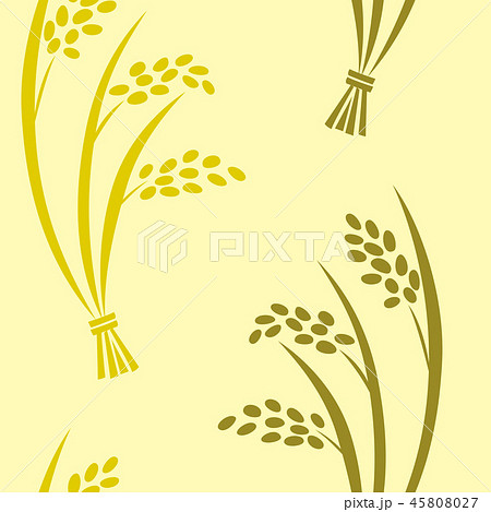 パターン 稲穂 いなほ 黄色 イエロー 45808027