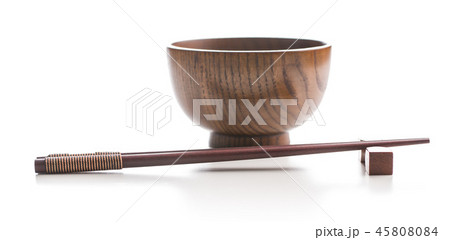 Wooden bowl and chopsticks. 45808084