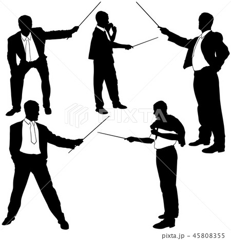 Businessman Pointing Silhouettes Businessman Pointing Silhouettes 45808355