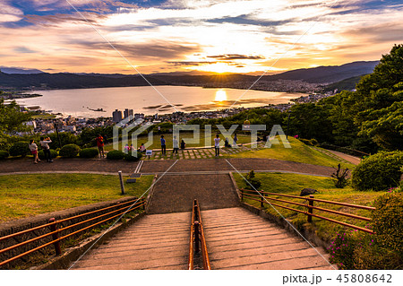 《長野県》諏訪湖の夕景・立石公園より 《長野県》諏訪湖の夕景・立石公園より 45808642