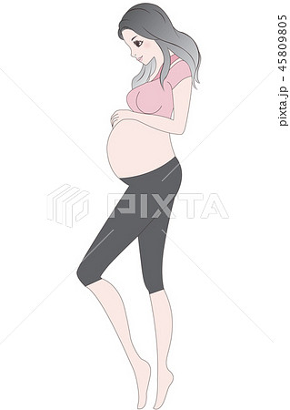 女性 ママ 妊娠 妊活 出産 運動 マタニティのイラスト素材