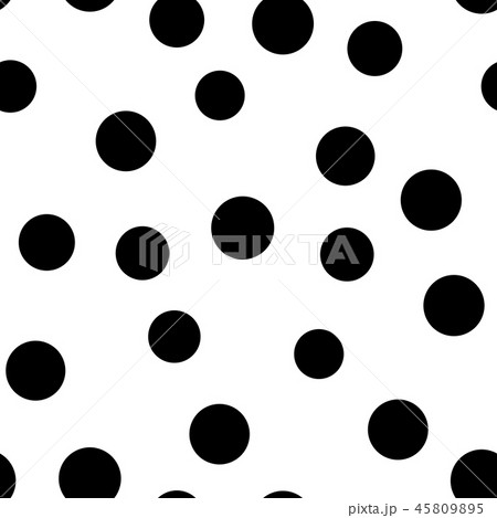 Random dotted seamless pattern. Simple geometric background in black and white. Vector illustration 45809895