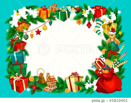 Christmas holiday frame with blank space Christmas holiday frame with blank space 45810401