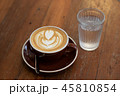 Hot coffee latte with beautiful milk foam art 45810854