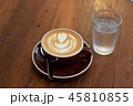 Hot coffee latte with beautiful milk foam art 45810855
