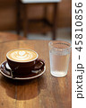 Hot coffee latte with beautiful milk foam art 45810856
