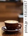 Hot coffee latte with beautiful milk foam art 45810857