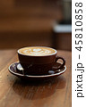 Hot coffee latte with beautiful milk foam art 45810858