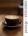 Hot coffee latte with beautiful milk foam art 45810860