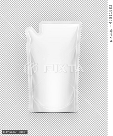 white refill pouch on virtual transparency grid 45811983