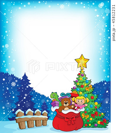 Christmas tree and gift bag frame 1 45812231