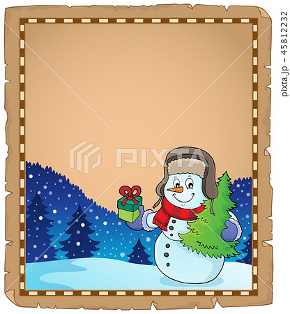 Christmas snowman subject parchment 4 45812232