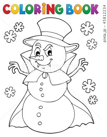 Coloring book vampire snowman theme 1 45812234