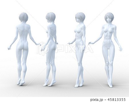 女性 ポーズ ヌード 白 Perming3dcg イラスト素材のイラスト素材 45813355 Pixta