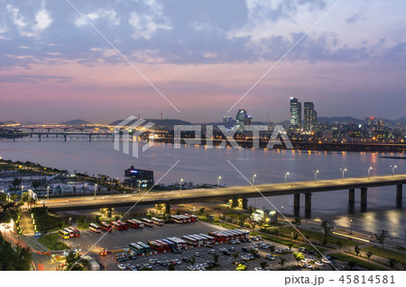 夕焼け 漢江 足 45814581