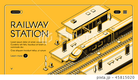Railway transport company vector website template Railway transport company vector website template 45815020