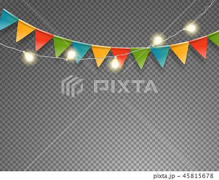 Light and flag garlands isolated on transparent  45815678