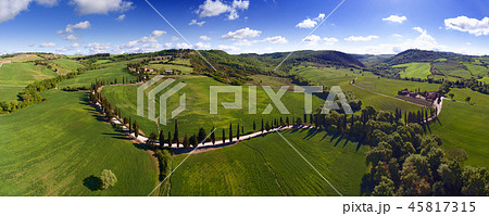Tuscany aerial panorama landscape 45817315