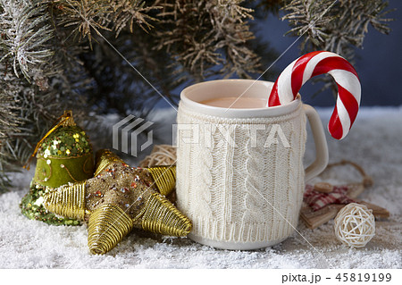 Christmas toys and winter cup with hot chocolate Christmas toys and winter cup with hot chocolate 45819199