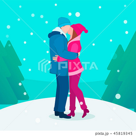 Young couple kissing outdoors Young couple kissing outdoors 45819345