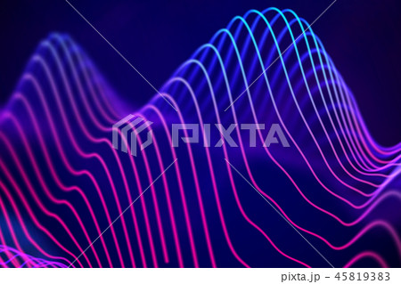 3D Sound waves. Big data abstract visualization. 3D Sound waves. Big data abstract visualization. 45819383