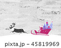 Santa Claus rides on a sleigh led by reindeer 45819969